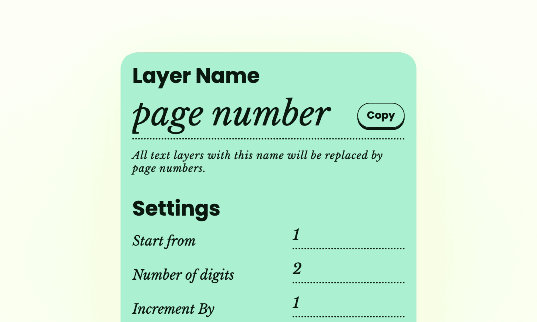 Paginate: Page numbering Figma plugin